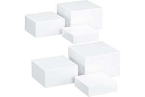 Lifewit Buffet Risers and Stands, Food Risers for Buffet Table, Catering Dessert Cake Collectibles Jewelry Display Stand for Party, White Cube Boxes Nesting Risers, 2 Set (6", 7", 7.8'')