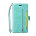 Produktbild elecfan iPhone X Brieftasche Hülle, Mädchen Mode Stil Süßigkeiten Farbe Stand Flip Lady Multi Umschlag Wristlet Handtasche Geldbörse Fall mit Karten Slots Kartenhalter für iPhone X Hülle - Grün