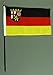 Produktbild Handflagge Tischflagge Rheinland Pfalz 15x25 cm mit 37 cm Mast aus PVC-Rohr, ohne Ständerfuß