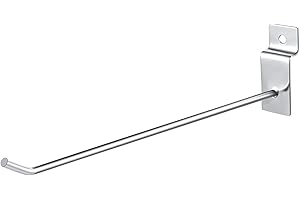 uyoyous Lamellenwand-Haken 30 cm, 4,2 mm dick, Metall Wandhaken Display Haken Lamellenwand, Slatwall-haken, Zubehör für Laden, Garage, Einzelhandel, 100 Stück