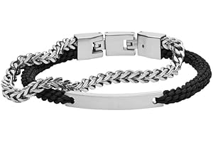 Fossil Vintage Casual Herren Leder oder Edelstahl mit Karabiner oder Faltschließe Armband