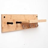 Ob Montage: Montage SHIEM Schlafzimmer-kreativer Wand-Gestell-Wohnzimmer-Aufhänger Multi-Wand Hängenden Bambus-Festen Holz-Mantel-Gestell-Einfacher Moderner Handgemachter Hölzerner Aufhänger/61cm/3 Haken