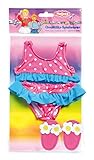 Heless 787 Flotter Puppenbikini mit passenden Badeschlppchen, Gre 35 - 45 cm - 