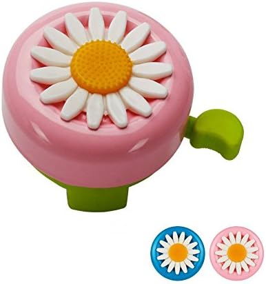 Jigesielectronic Sunflower Shaped Bicycle Child Kids Girls Boys Bell Children Kid Bicycle Ring, Excellent Gift for Kids and Children (Pink & Green)