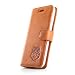 Produktbild SURAZO Vintage Orange Eule - Premium Vintage Ledertasche Schutzhülle Wallet Case aus Echtesleder Nubukleder Farbe Orange für Google Pixel 2 (5,00 Zoll)