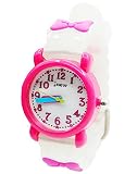 JNEW Mädchen Armbanduhr Jungen Uhren Kleinkind Wasserdicht Lernuhr 3D Silikon Armband Cute Cartoon Studentenuhren für 3-10 Jahre Alt Kinder