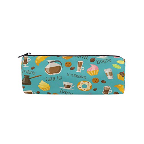 Preisvergleich Produktbild Ahomy Federmäppchen, Kaffeebohnen und Becher, Reißverschluss, Bleistifttasche für Teenager Mädchen und Jungen, Reisetasche für Damen