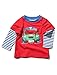M&Co Baby Boy Mock Long Sleeve Raglan Stripe Print Vintage Car Pattern Casual T-Shirt Red 9/12 Mnths
