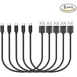 Micro USB Cable, 5-PACK 10〃Short Charging Cable High Speed Sync Charger Cord for Samsung, Nexus, LG, Motorola, Android Smartphones and More (Black)