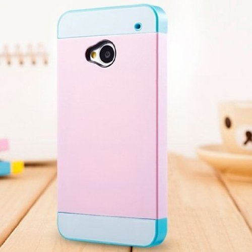 Castho 2 in 1 Zubehörsets Handyhülle Hybrid TPU Silikon Glitzer Strass Schutzhülle für HTC One M7 Hülle Hüllen Tasche Etui Protective TPU Harte Schale Handytasche mit Mini Touch Pen – Rose/Blau - 2