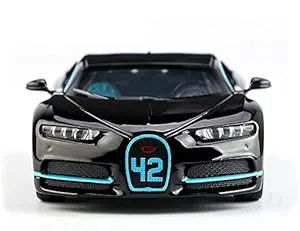 Shopvy Alloy Sports Car Model with Light and Sound Pull Back Toy for Children Boys (Bugatti Chiron Metal car)