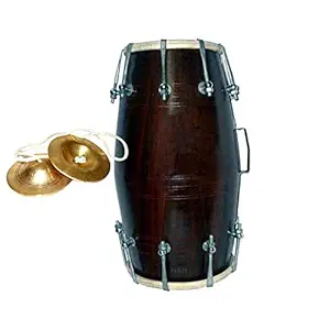 Professional Handmade Wooden dholak With Manjira 01