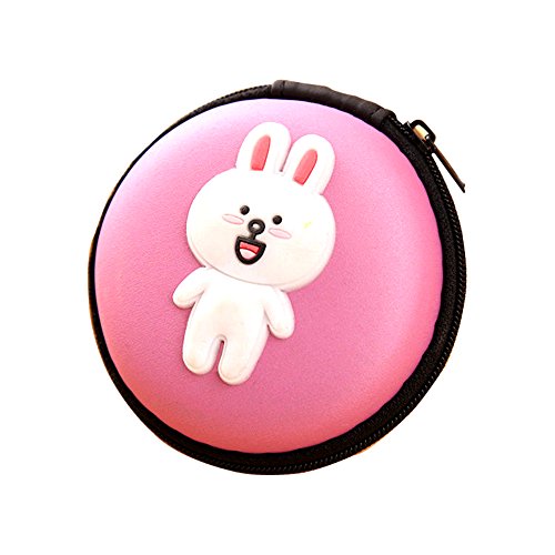 Cartoon Mini Round Shape Carrying Pouch For Earphone Usb Cables