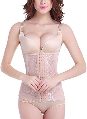 PengGeng Womens Steel Boned Corset Belt Waist Trainer Slimming Slim Shapewear Nude XS