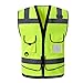 Produktbild Warnwesten Arbeitskleidung Sicherheitswesten Warnwesten Warnwesten Warnwesten mit Mehreren Taschen Warnwesten (Color : Yellow, Größe : L)