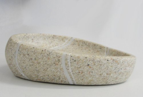 beige Seifenschale, Seifenablage aus Keramik aus der Badaccessoires Serie ROCK - 2