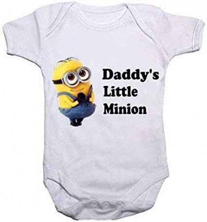 A Unisex Baby Grow With the wording Daddy's Little Minion, With a picture of a minion 0-3 months from our Baby Clothing range. A unique Birthday , Christening or Christmas stocking filler gift idea for new babies bodysuit , Onesie for Minions lovers (0-3 Months)