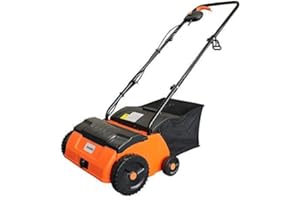 eSkde 2-in-1 Electric Lawn Rake & Scarifier 1400w with 32cm Width & 4 Adjustable Height Settings for Lawn Care Dethataching with Interchangeable Rollers.