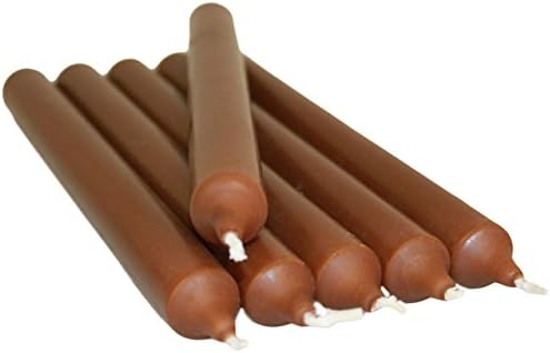 6 x Colourful Dinner Candles - 21cm High (Coffee)