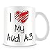 Produktbild I love my Audi A3 Personalisierte Tasse (mit jeder Name, Nachricht, Text, Foto) individuell Cup Geschenk