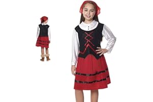 PARTILANDIA Disfraz de Pastor Pastora Niña Navidad【Tallas Infantiles 1 a 12 años】【Trajes Pastorcillos】Disfraces Navidad Infantiles