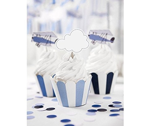 Cupcake und Kuchendeko Typ Flugzeug 6 Stück - 5