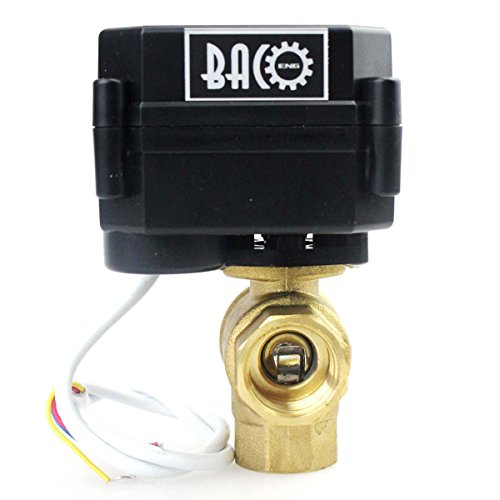 BACOENG 1/2″ DN15 Messing BSP 3 Wege Motorkugelhahn Zonenventil(DC12V CR02 3 Drähte Elektrische Elektro Kugelventil) - 4