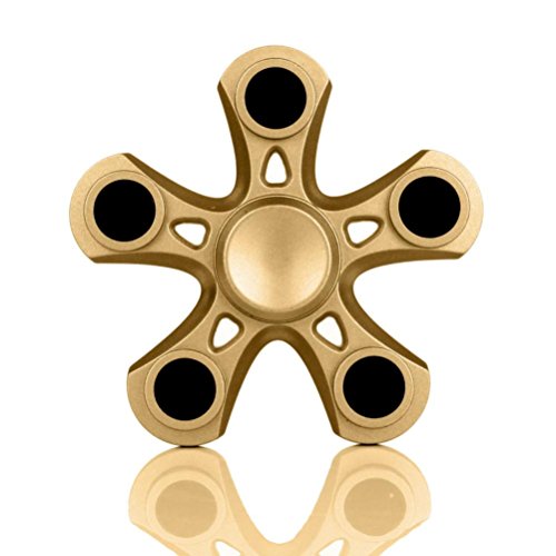 Hand Fidget Spinner,Omiky EDC Penta Fidget Spinner Finger Toy for ADD ADHD Anxiety Autism Suffers (Gold)