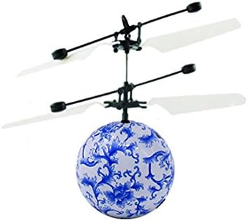 Feibi Hand Flying UFO Ball LED Toy LED Mini Induction Suspension RC Aircraft Flying Toy Ball (blue and white porcelain)