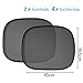 Heemepink 2 x Foldable Car Side Rear Window Sunshade Sun Shades Visor Shield Cover Screen Black Mesh with 4 Suction cups