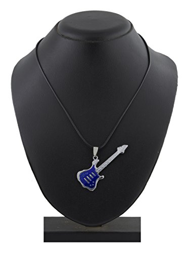 Die-Jewelbox-Funky-Musik-Gitarre-blau-Chirurgischer-Edelstahl-Anhnger-Halskette-Kette-fr-Jungen-Herren