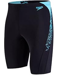 Speedo Boom Splice Jammer Bañador de Competición Largo, Hombre, Negro (Black / Turquoise), 32