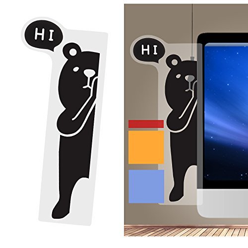 Monitor Memo Board Computer - Monitor Sticky Note titular - mensaje Memo Pad, color transparente mensaje creativo animales oso panda león multifunción papel notas adhesivas consejos para armarios estantes