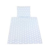 TupTam 6-tlg. Wiegen-Set 80×80 Bettwäsche Bettdecke Bettbezüge Nestchen Himmel für Stubenwagen Pendelwiegen Beistellbett - 4