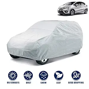 Kingsway Dust Proof Car Body Cover for Honda Jazz (Model Year : 2014-2018) (Silver Matty, Triple Stitched)