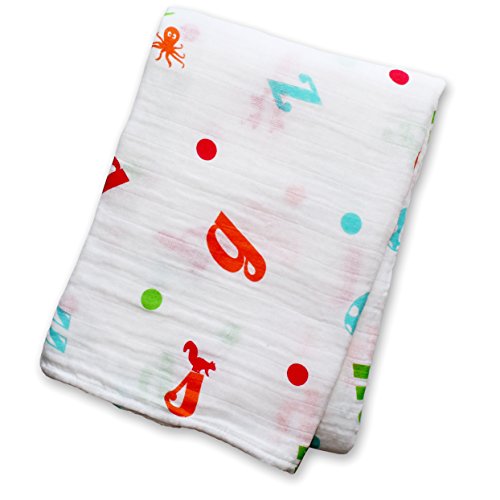Lulujo Cotton Muslin Wrap (Alphabet)