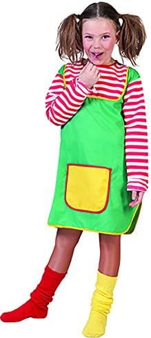 Pippi Longstocking Magic Clown Children's Costume With Front Pocket, Multi-Color, 170, Ages 6 – 15 years