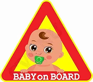 CVANU Baby On Board Kids Safety Warning Sticker for Driver, Safety Caution Sign Stickers CV-35