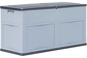vidaXL Auflagenbox 320L Grauschwarz Kissenbox Gartenbox Aufbewahrungsbox Truhe