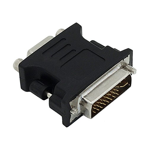 Camac DVI-I 24 + 5 Pins (männlich) Dual-Link-Quelle der PC / Laptop zu VGA 15-pins (weiblich) VGA Monitor Anzeige Gold überzogen Adapter – Schwarz - 2