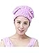 Moolecole Fashion Coral Fleece Absorbent Hair Dry Towel Bow-knot Shower Cap Hair Turban Quick Dry Hat Cap Purple