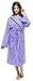 Produktbild Damen Bademantel 100% reine Baumwolle Luxus Frottee-Bademantel mit Gürtel und Taschen Nachtwäsche Damen Mädchen Gr. 34 - 44 Gr. Medium, Lilac - Hooded
