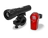 MEETLOCKS? CREE Q5 240 Lumens (3W)LED UltraBike Headlight and Taillight(Free Charge) Combination, USB Recharge Power Supports for Headlight