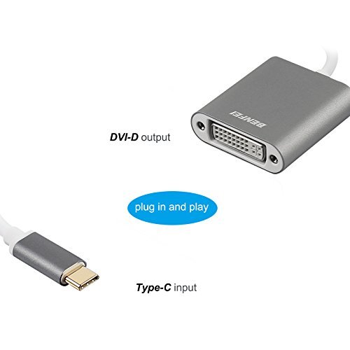 USB Typ C  Thunderbolt 3  zu DVI Adapter  benfei USB 3 1   usb-c  zu DVI-D Adapter Stecker zu Buchse Konverter f  r Apple New MacBook  2015  2016 2017