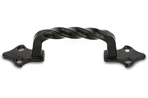 Amig - Maniglie per Mobili - Modello 1002 - Acciaio - Ferramenta Rustica - 90 mm - Senza Piastra - Viti incluse - Finitura: Nera