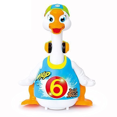 Wishtime Toddler Goose Animal Play Toys-can Dancer/Walking action/Hold Neck and Struggling/Special Music of 3 Hip-Hop Styles