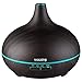 Produktbild VicTsing Aroma-Diffusor, 300 ml, für ätherisches Öl, Ultraschall-Luftbefeuchter, Luftreiniger, 7 LED-Farben, Lichter und Zeit sind einstellbar, flüsterleise, dunkle Holzmaserung