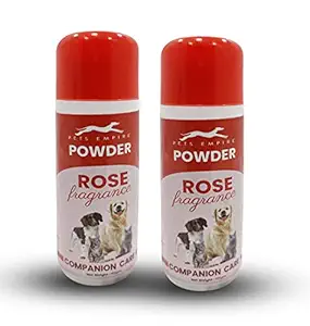 Pets Empire Dog Cat Pet Powder Rose Fragrance Companion Care Net Weight 150 gm (Pack of 2)