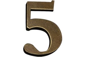Zayookey Metallo Numero Civico Antichi 4 Pollici (10 cm) Moderna Numeri Indirizzo di Casa di Porta in Bronzo House Number per Cassetta Postale Stradale (Door Number 5)