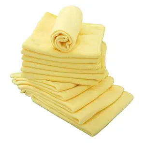 VRT Cotton, Polyester Dry Dusting Cloth (Pack of 12, Yellow)